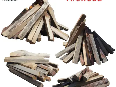Ultra realistic Firewood HQ 3D Model Pack