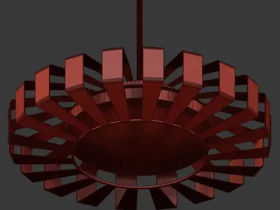 Spoked Saucer Chandelier Small Mid Century  3D model