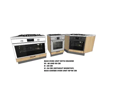 KITCHEN CABINET WITH ALL TYPES AND DIMENSIONS 3D model