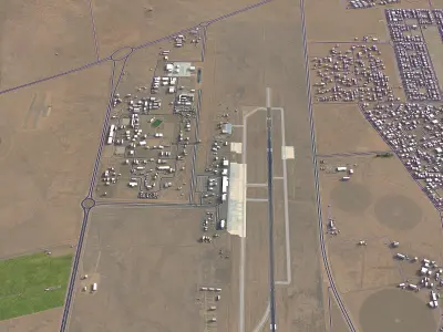 Buraydah - Prince Naif Bin Abdulaziz Airport - ELQ Low-poly 3D model