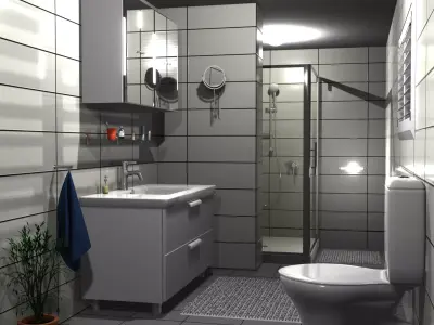 Bathroom Furniture Scene 3D model