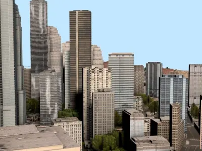 High-Detailed 3D City Model Low-poly 3D model
