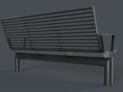 Metal Modern Bench 23 PBR Game Ready Low-poly 3D model