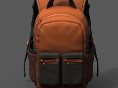 Backpack Camping Generic Color 3d human baggage  Low-poly 3D model