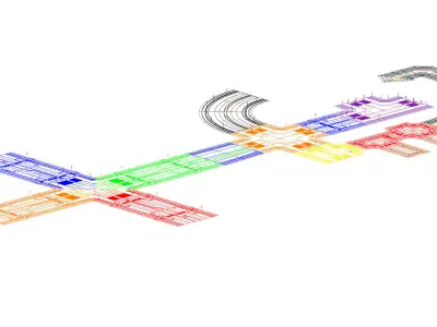 Road and intersection Low-poly 3D model