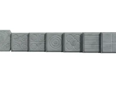 Low-poly Floor Tiles Barcelona Style - Pack 7  3D model