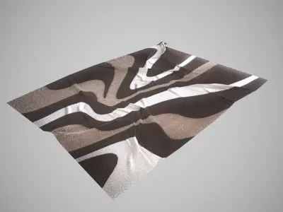 Low Poly Carpet 2 PBR zebra scarf Low-poly 3D model