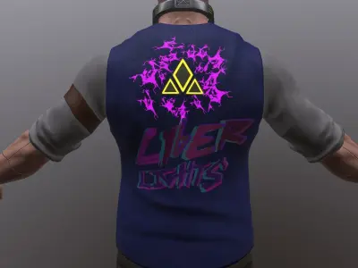 Cyberpunk-cityzen Low-poly 3D model