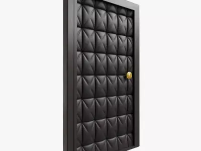 One-way Leather Tufted Padded Door 3D model