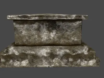 Tomb 2 stone gravestone Low-poly 3D model