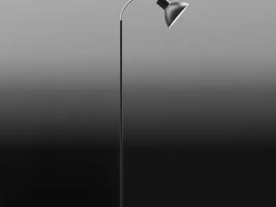 Floor Lamp Lady Black Metal 3D model
