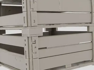 Wooden Supply Crate Stack for 3D print 3D model