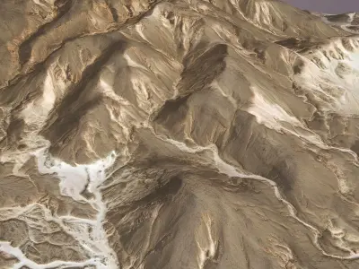 Desert Mountain Rocks Landscape Terrain Cliff PBR  07 Low-poly 3D model