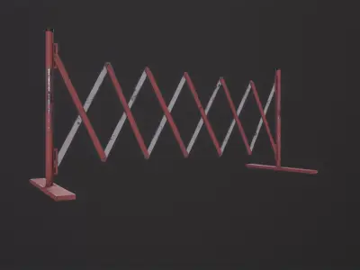 Foldable Barricade 3D Model Low-poly 3D model