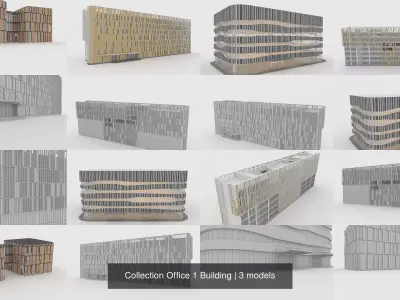 Collection Office 1 Building 3D Model Pack