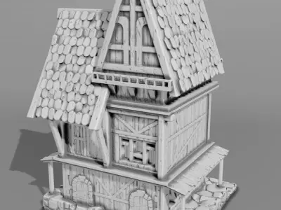 medieval house 3D print model