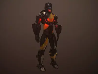 Robot solider Low-poly 3D model