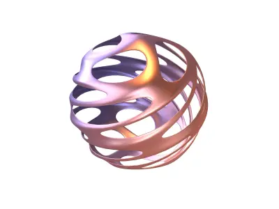 Abstract Sphere Ball v3 004 Low-poly 3D model