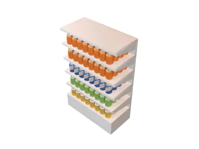 Canned Drinks On Shelf v1 002 3D model