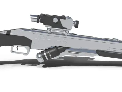 Sci-fi rifle Low-poly 3D model