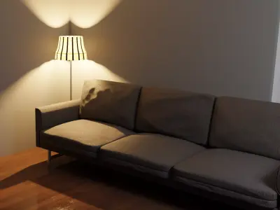 old school floor lamp Low-poly 3D model