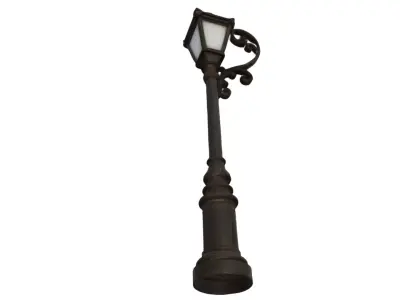 Ornate Victorian  Vintage Curved  Street Light Low-poly 3D model