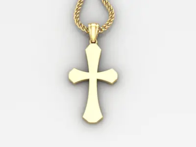 Light Gold 18K Cross Pendant 1CP041 3D print model