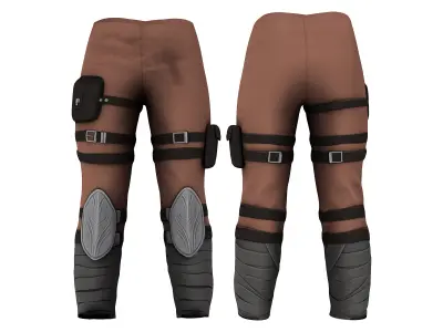 Men Medieval Fantasy Warrior Full Outfit Low-poly 3D model