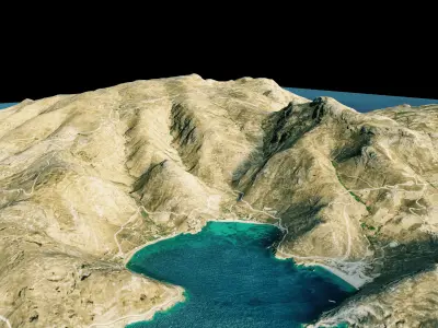 Serifos island full 3d model terrain 3D model