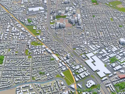 Santa Rosa California USA 30km Low-poly 3D model