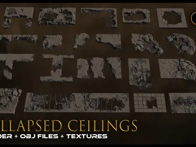  Collapsed Damaged Destroyed Post Apocalyptic Ceilings and Roofs Vol 01 