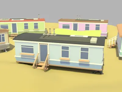 Caravan home pack Low-poly 3D model