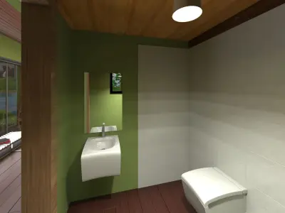 Small house with a lake  3D model