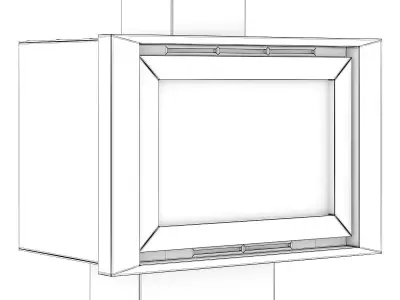 Standing Metal Fireplace 2 3D model