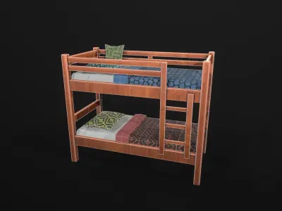 Single bed Low-poly 3D model