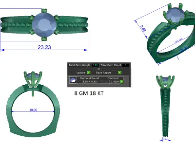 Women Ring  Render 3dm STL OBJ FBX Details 3D print model 380
