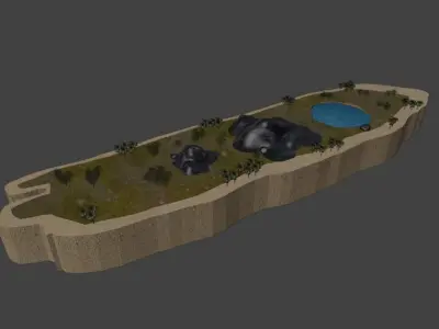 Island Map Low-poly 3D model