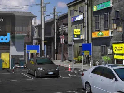 Japanese Residential Street 0003 3D model