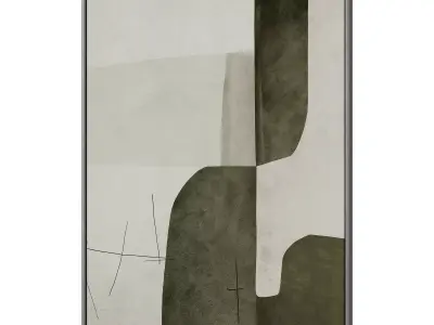 Set of 3 Abstract Paintings in Frames 3D model 146