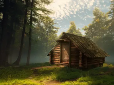 Forest Hut Low-poly 3D model