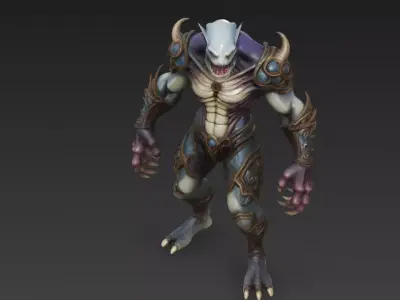 Armored Humanoid Monster Variant 3D Model 3D model