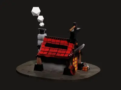 Medieval blacksmith evee blender  3D model