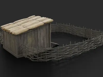 Chicken Coop Low-poly 3D model