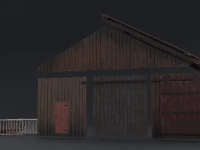 Modular Old House Low Poly 3D Model PBR Low-poly 3D model