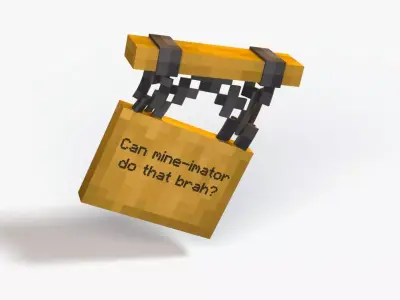 Minecraft Sign Rig Low-poly 3D model