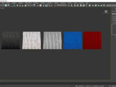 Curtain Velvet - 5 Colors Low-poly 3D model