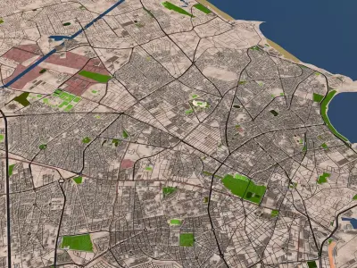 Casablanca city 2020 August data Low-poly 3D model
