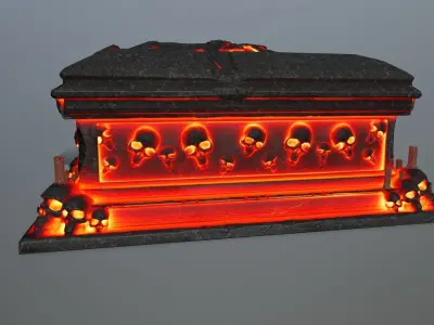 fire tomb  Low-poly 3D model
