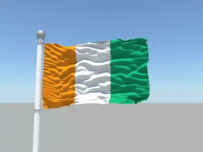 Ivory Coast flag 3D model