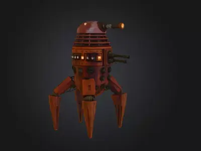 Steampunk Sentinel Low-poly 3D model